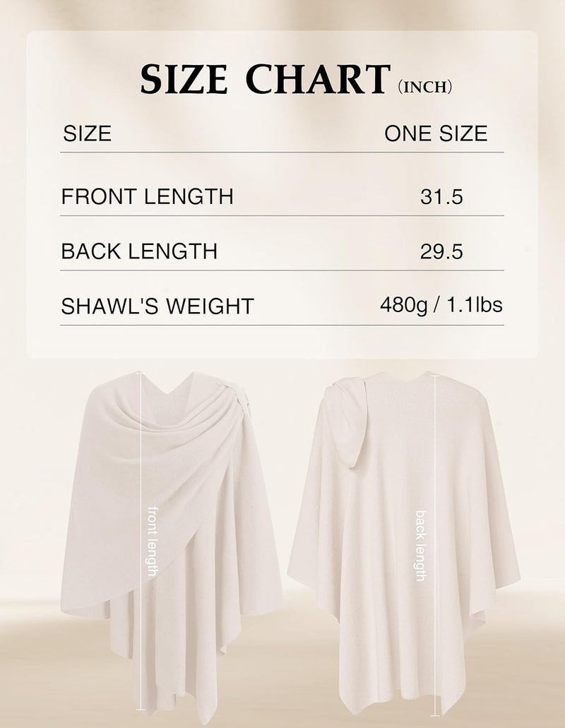 Puli Womens Large Cross Front Poncho Sweater Wrap Topper Knitted Elegant Shawls Cape for Fall Winter - Image 4